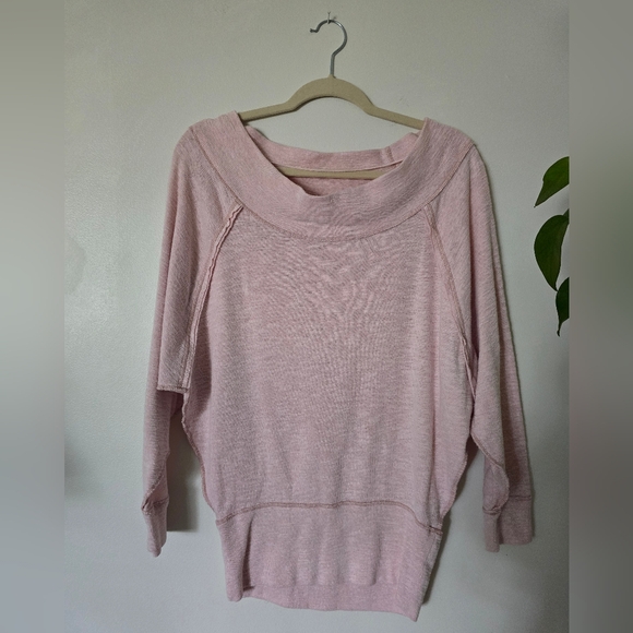Free People Tops - Free People Womens Small Light Pink Off The Shoulder Sweatshirt Top